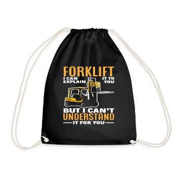 Chariot élévateur Je peux vous l’expliquer mais je - Sac de sport léger - noir - Devant