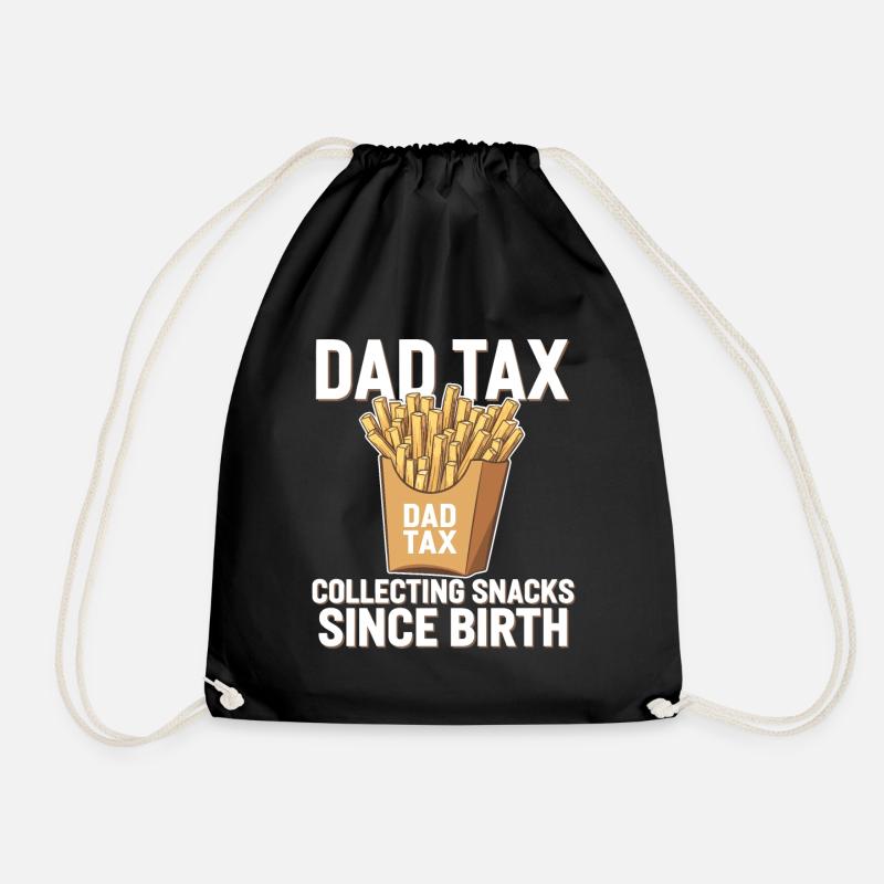 Dad Tax: Collecting Snacks Since Birth - Drawstring Bag - black