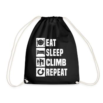 Bouldering Bouldern Klettern Climber Climbing - Drawstring Bag - black - Front