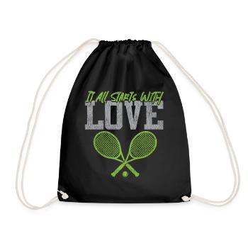 Drôle de joueur de tennis raquette jeu de mots - Sac de sport léger - noir - Devant