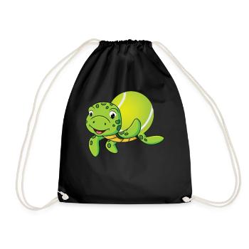 Drôle de joueur de tennis raquette chat - Sac de sport léger - noir - Devant