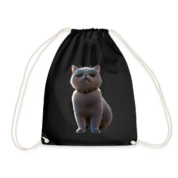 British Shorthair Cat BKH Cat Mom Cute Cats - Drawstring Bag - black - Front