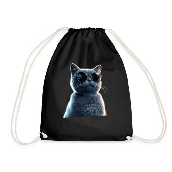 British Shorthair Cat BKH Cat Mom Cute Cats - Drawstring Bag - black - Front