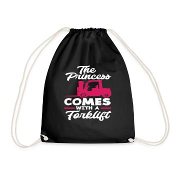 The princess comes with a forklift - Drawstring Bag - black - Front