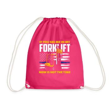 Gabelstaplerfahrer Spruch Lustig Arbeit - Turnbeutel - Fuchsia - Vorne