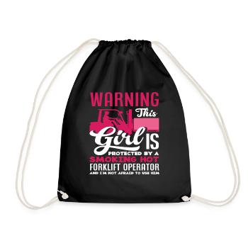 Attention! Protected by a hot - Drawstring Bag - black - Front
