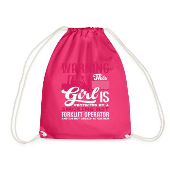 Achtung! Beschützt Von Einem Heißen - Turnbeutel - Fuchsia - Vorne