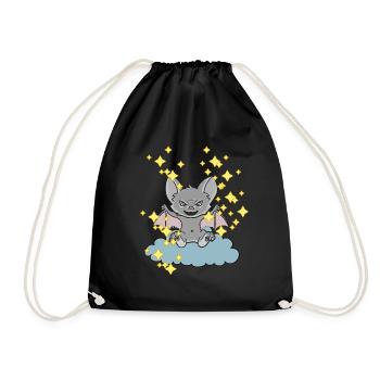 Fledermaus Fledermäuse Kinder Kind Halloween - Turnbeutel - Schwarz - Vorne