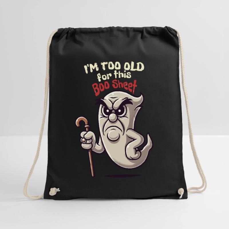 Funny Saying Design Grumpy Old Ghost Drawstring Bag