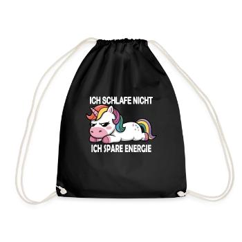 Ich schlafe nicht , ich spare Energie - Turnbeutel - Schwarz - Vorne