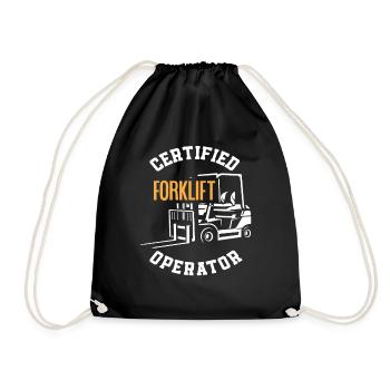 Certified Forklift Driver Forklift - Drawstring Bag - black - Front