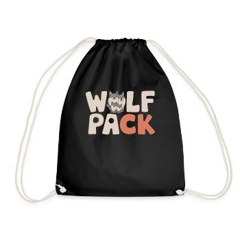 Wolf Group Design Wolf Pack - Drawstring Bag - black - Front
