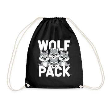 Wolf Group Design Wolf Pack - Drawstring Bag - black - Front