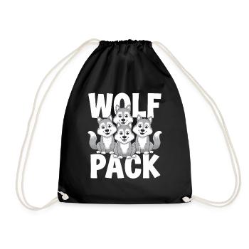 Wolf Group Design Wolf Pack - Drawstring Bag - black - Front