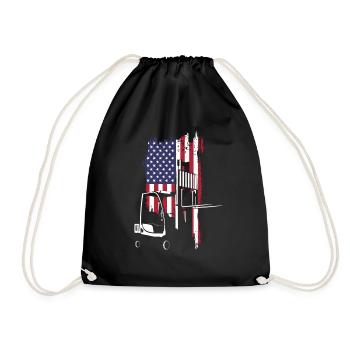Gabelstapler Fahrer USA Flagge - Turnbeutel - Schwarz - Vorne