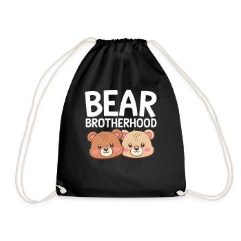 Bears Groups Design Bears Brotherhood - Drawstring Bag - black - Front
