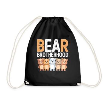 Bears Groups Design Bears Brotherhood - Drawstring Bag - black - Front