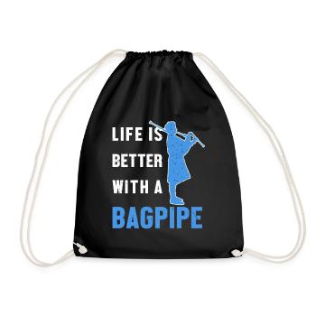 La vie est meilleure avec un joueur de cornemuse - Sac de sport léger - noir - Devant
