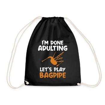 Fini Adulte Jouons à la cornemuse Blowpipe Player - Sac de sport léger - noir - Devant