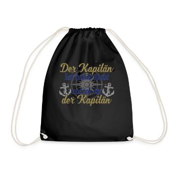 Kapitän Boot Motorboot lustiger Spruch - Turnbeutel - Schwarz - Vorne