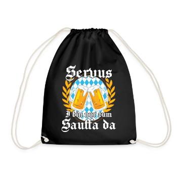 Bayern Volksfest Bier Saufen Lederhose - Turnbeutel - Schwarz - Vorne