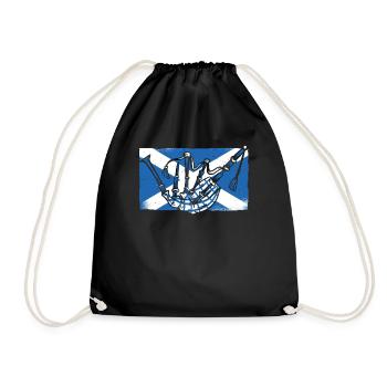 Dudelsackspieler Schottland Flagge Great Highland Blasrohr - Turnbeutel - Schwarz - Vorne
