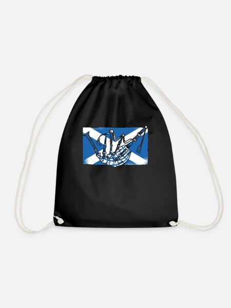 Bagpiper Scotland Drapeau Grande Sarbacane des Highlands - Sac de sport léger - noir