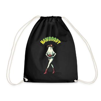 cow-boy fille fantôme drôle Hawboody dire - Sac de sport léger - noir - Devant