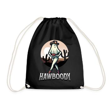 cowboy fille fantôme drôle jeu de mots disant - Sac de sport léger - noir - Devant