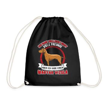 Magyar Vizsla is my friend pointing dog - Drawstring Bag - black - Front