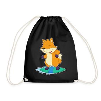 Fox Surfing Surfboard Summer - Drawstring Bag - black - Front