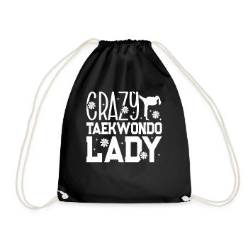 Crazy Taekwondo Lady Taekwondo Fighter - Drawstring Bag - black - Front