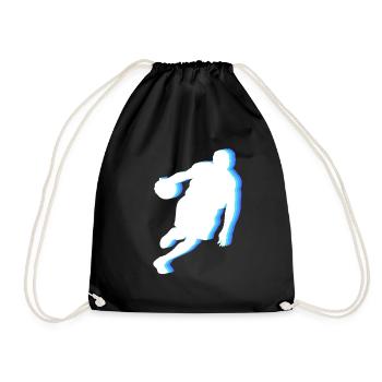 Basketball Tshirt B-Ball Dunking Rebound Player - Drawstring Bag - black - Front