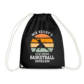 Basketball Tshirt B-Ball Dunking Rebound Player - Drawstring Bag - black - Front