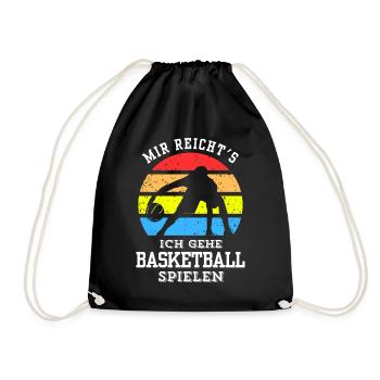 Basketball Tshirt B-Ball Dunking Rebound Player - Drawstring Bag - black - Front