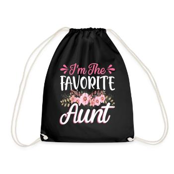 I'm The Favorite Aunt Baby Pregnancy Announcement - Drawstring Bag - black - Front