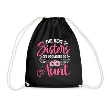 Promoted to Aunt Baby Pregnancy Announcement - Turnbeutel - Schwarz - Vorne