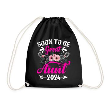 Soon to Be Great Aunt Floral Arrow Family Reveal - Turnbeutel - Schwarz - Vorne