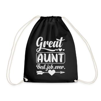Great Aunt Best Job Ever Cute Arrow and Heart - Turnbeutel - Schwarz - Vorne