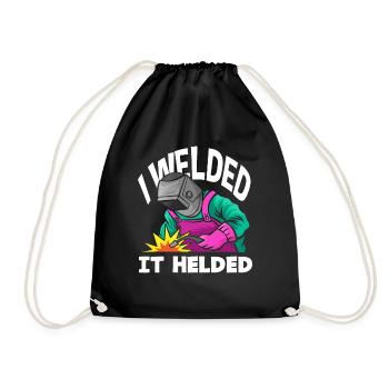 Welder Humor - I Welded It Helded - Drawstring Bag - black - Front
