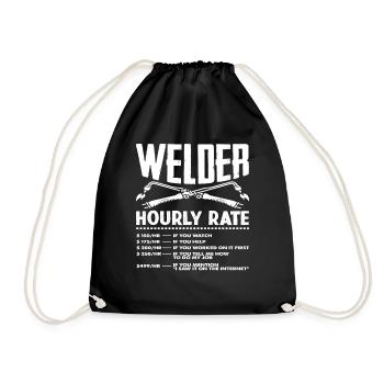 Soudeur Taux horaire Taux drôle - Sac de sport léger - noir - Devant