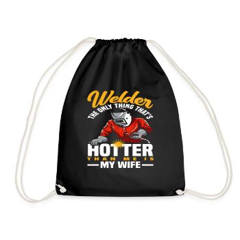 Soudeur, le seul plus chaud que moi est - Sac de sport léger - noir - Devant