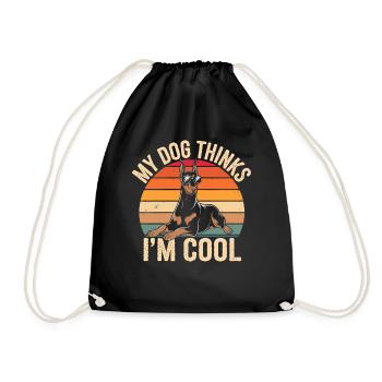 Doberman Pinscher Mon chien pense que je suis cool - Sac de sport léger - noir - Devant