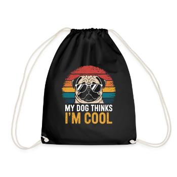 Carlin mon chien pense que je suis cool - Sac de sport léger - noir - Devant