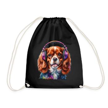 Cavalier King Charles Spaniel Casque Dog Print - Sac de sport léger - noir - Devant