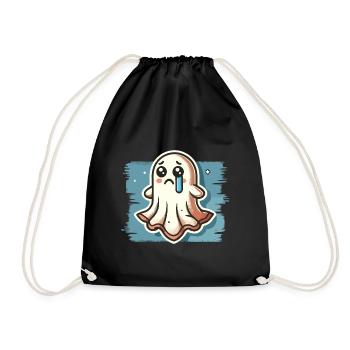 Sad Ghost Cute Weeping Ghosts - Drawstring Bag - black - Front