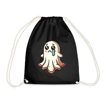 Sad Ghost Cute Weeping Ghosts - Drawstring Bag - black - Front