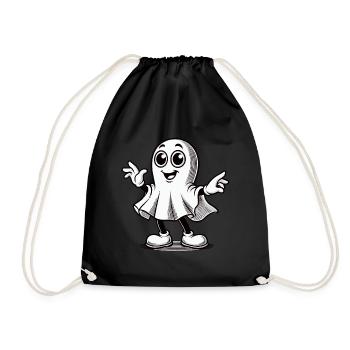 Funny Retro Ghost Cute Ghosts Design - Drawstring Bag - black - Front
