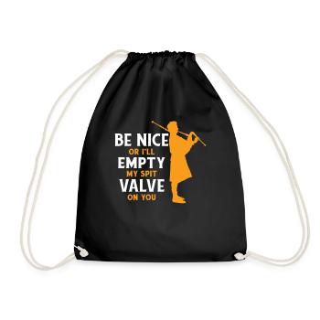 Sois gentil ou je vide ma valve de salive sur toi - Sac de sport léger - noir - Devant