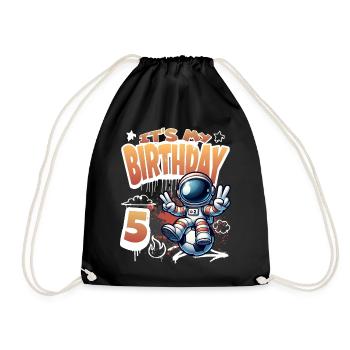 5e anniversaire de l’astronaute de football - Sac de sport léger - noir - Devant